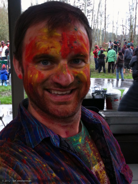 Holi chalk face Batman!